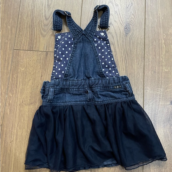 Diesel Y2K Tulle Skirt Jean Overalls Infant Girl’s 24M Navy Blue - Picture 2 of 4